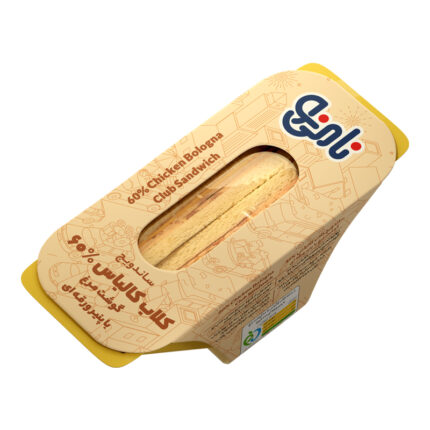 ساندویچ کلاب کالباس %60 گوشت مرغ با پنیر ورقه ای